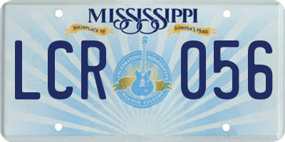MS license plate LCR056