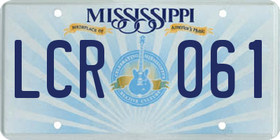 MS license plate LCR061