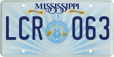 MS license plate LCR063