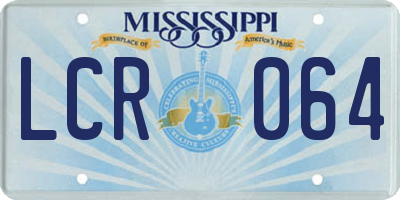 MS license plate LCR064