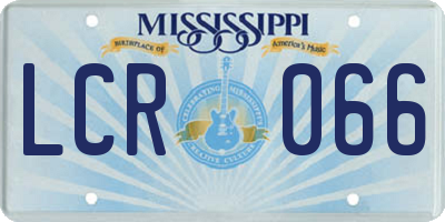 MS license plate LCR066