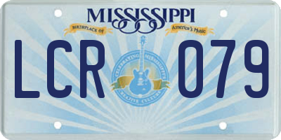 MS license plate LCR079