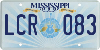 MS license plate LCR083