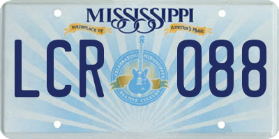MS license plate LCR088