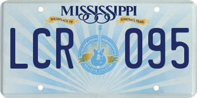 MS license plate LCR095