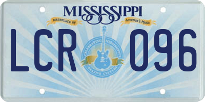 MS license plate LCR096