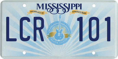 MS license plate LCR101