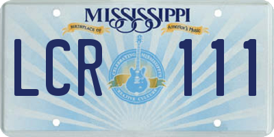 MS license plate LCR111