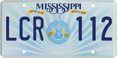 MS license plate LCR112