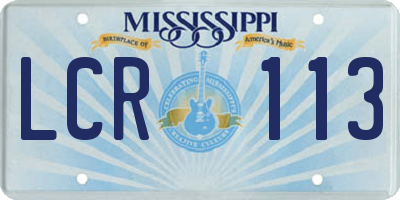 MS license plate LCR113