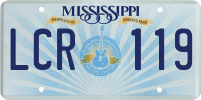 MS license plate LCR119