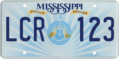 MS license plate LCR123