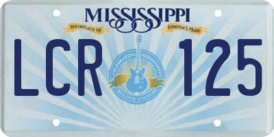 MS license plate LCR125