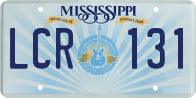 MS license plate LCR131