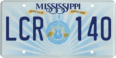 MS license plate LCR140