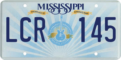 MS license plate LCR145