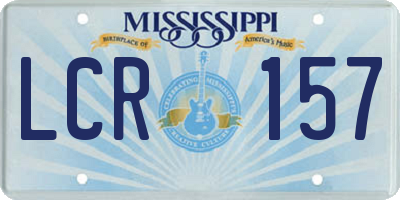 MS license plate LCR157