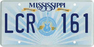 MS license plate LCR161