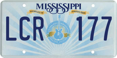 MS license plate LCR177