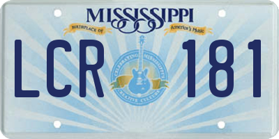 MS license plate LCR181