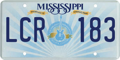 MS license plate LCR183