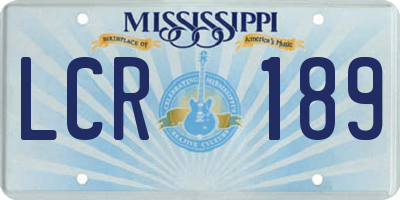 MS license plate LCR189