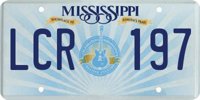 MS license plate LCR197