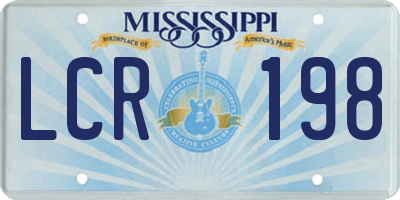 MS license plate LCR198