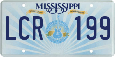 MS license plate LCR199