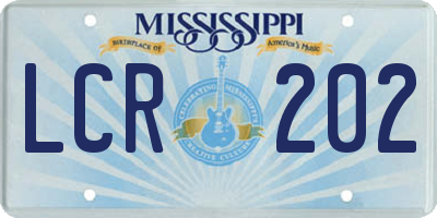 MS license plate LCR202