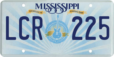 MS license plate LCR225