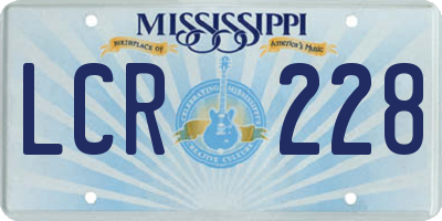MS license plate LCR228