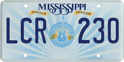 MS license plate LCR230