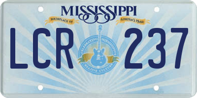 MS license plate LCR237