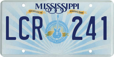 MS license plate LCR241