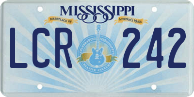 MS license plate LCR242