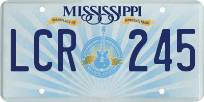 MS license plate LCR245