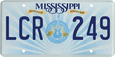 MS license plate LCR249