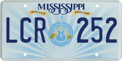 MS license plate LCR252