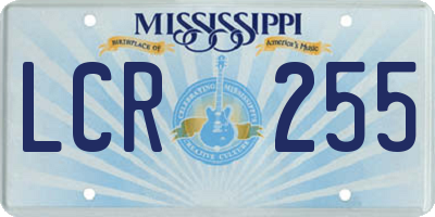 MS license plate LCR255