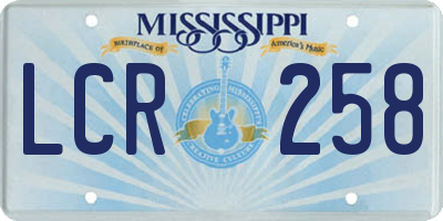 MS license plate LCR258