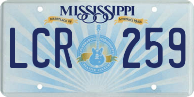 MS license plate LCR259