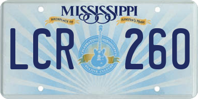 MS license plate LCR260