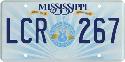 MS license plate LCR267