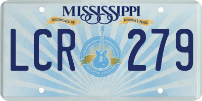 MS license plate LCR279
