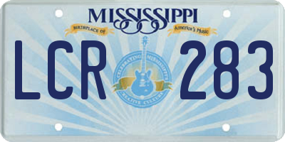 MS license plate LCR283