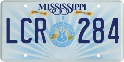 MS license plate LCR284