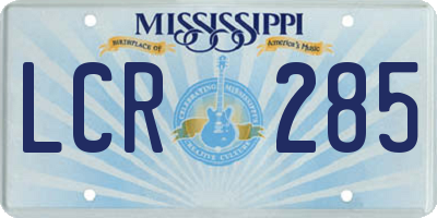 MS license plate LCR285