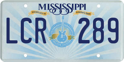 MS license plate LCR289