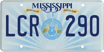 MS license plate LCR290
